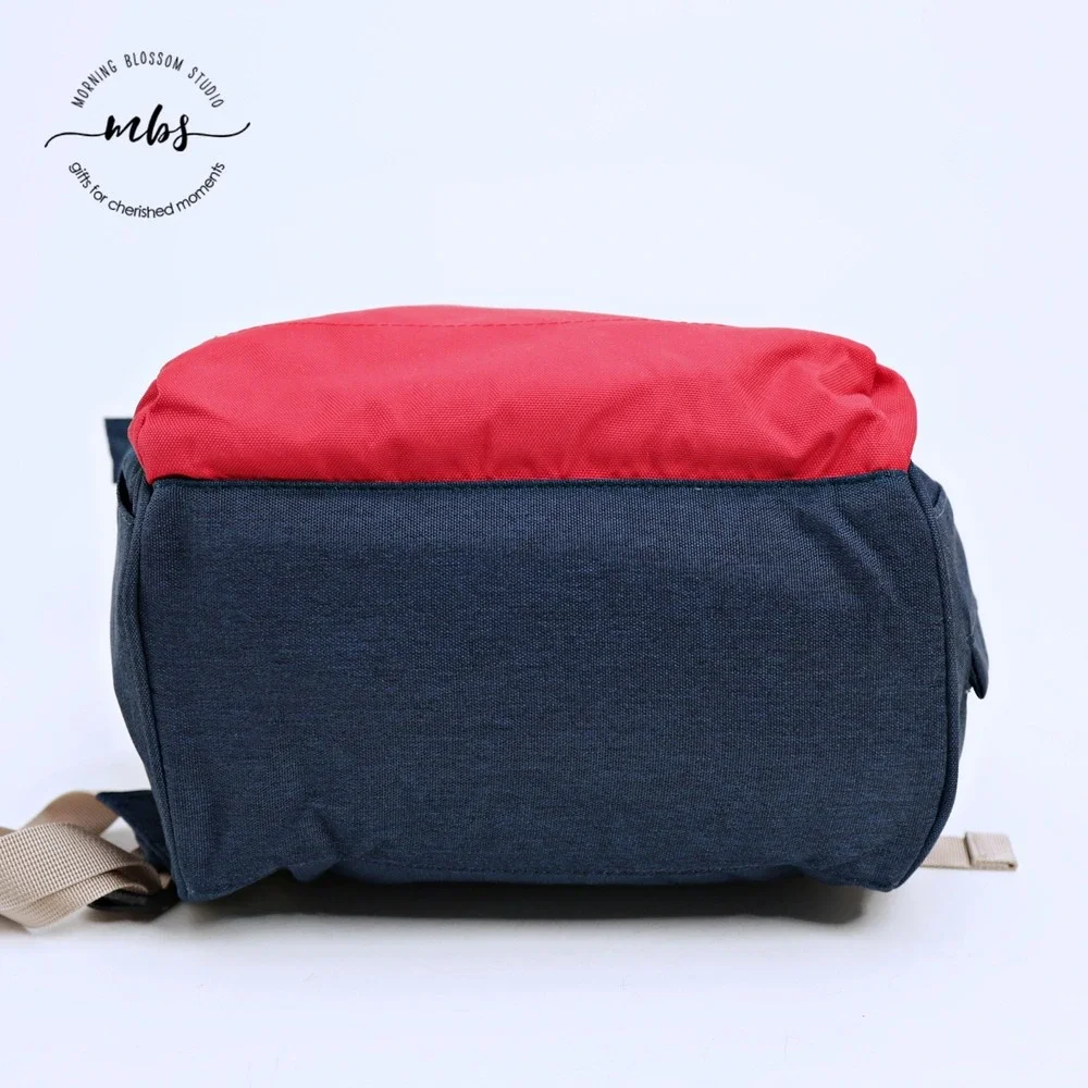 NWOT Naibei Multi-Function Colorblock Diaper Bag Backpack Red Navy Cream